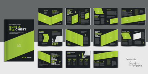 Black Fitness Brochure Layout Fitness Bi fold Brochure Layout Template Fitness Brochure Layout Gym Brochure	