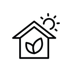 Eco-House Thin line icon - Real Estate - EDITABLE STROKE - EPS Vector