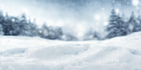 Fototapeta premium Winter background, snowy forest generative ai illustration, snowfall, winter weather