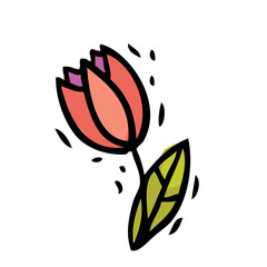 Vector abstract illustration. watercolor and colorful flower,on transparent png
