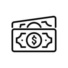Dollar Bill Thin line icon - Real Estate - EDITABLE STROKE - EPS Vector