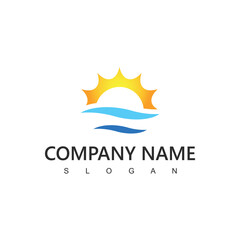 Obraz premium Rising Sun Logo, Sun Icon