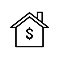 Property Tax Thin line icon - Real Estate - EDITABLE STROKE - EPS Vector