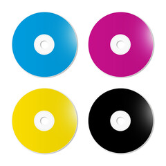 CMYK CD - DVD set on transparent background