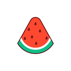 Retro Watermelon fruit slice design with seeds