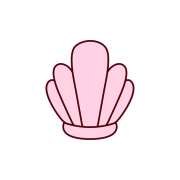 recommend clip art: sea shell flat illustration in white background