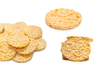 Rice wafer isolated on white background.