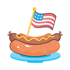 Hot dog doodle vector filled outline icon. EPS 10 file