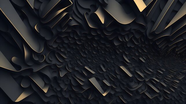 Abstract Background with 3D in black. IA generated image.