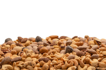 A group of almonds, pistachios, walnuts, macadamia, cashews.