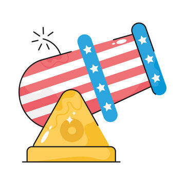 recommend clip art: Cannon doodle vector filled outline icon. EPS 10 file