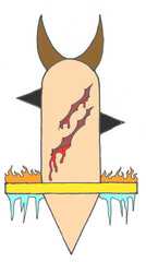 color logo or arm horns