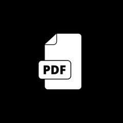 PDF file document  isolated on black background