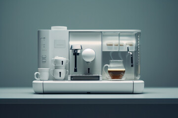 coffee machine in the interior. Futuristic coffee maker