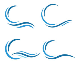 Fototapeta na wymiar Water Wave symbol icon