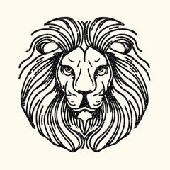 Lion Line art bold vector silhouette