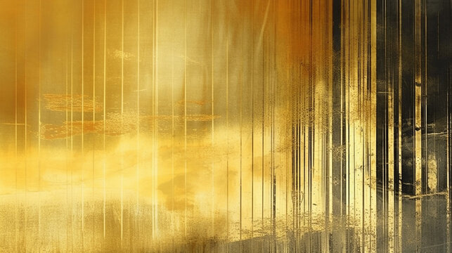 Gold Metallic Background with Silver Stripes in Gum Bichromate Style Generative AI