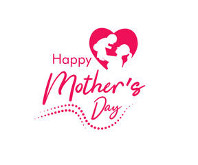Happy Mother's Day Hearts Wishing Vector