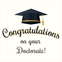 Congratulations Doctor. Wishing for completing Phd Degree Vector