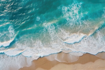 Fototapeta na wymiar Ocean waves on the beach as a background, summer vacation holidays background. 