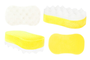 set of shower sponge, bath washcloth, isolate