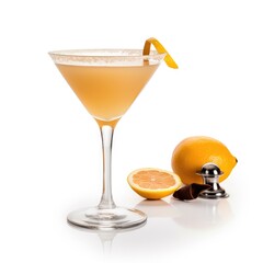 Sidecar cocktail Isolated on White. Generative AI