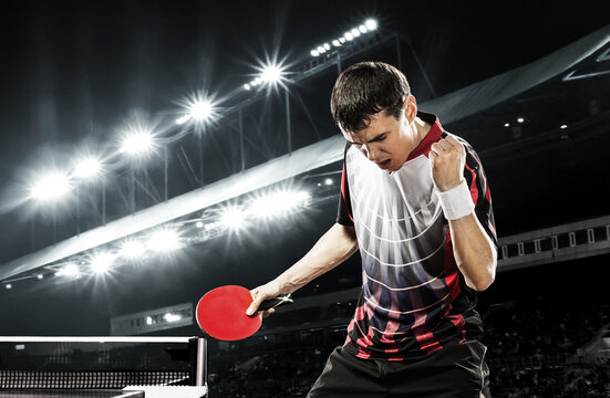 Table tennis player. Ping pong. Sports betting. Image for betting website design.