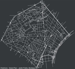 Street roads map of the CHARTRONS - GRAND PARC - JARDIN PUBLIC QUARTER, BORDEAUX