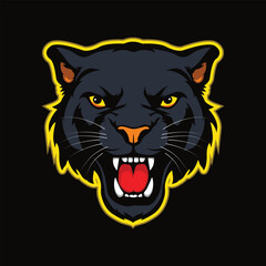 Angry Panther mascot logo vector, gaming logo, tiger logo, face logo,