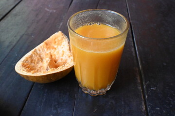 Bael fruit juice. Its other names Aegle marmelos, bael, bili, bhel, Bengal quince, golden apple,...