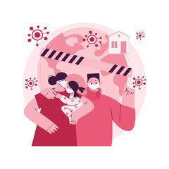 Quarantine abstract concept vector illustration. Self quarantine, isolation during pandemic, coronavirus outbreak, stay at home, government strict measures, do your part abstract metaphor.