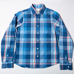 Button downlong sleeve men's shirt on white background