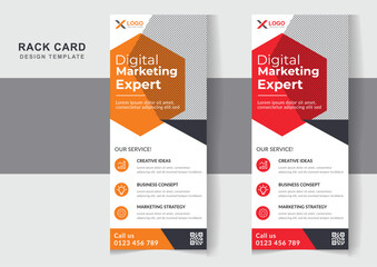 Creative marketing agency rack card dl flyer editable template