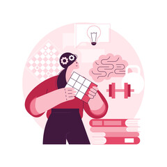 Mind fitness abstract concept vector illustration. Keep your mind in shape, mental fitness training, emotional fitness community, exercise thinking flexibility, brain training abstract metaphor.