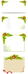 christmas decoration flower floral white note writing text banner design set