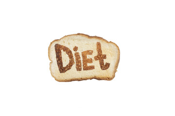 Toast bread in Diet concept isolated on white background