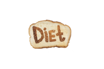 Toast bread in Diet concept isolated on white background