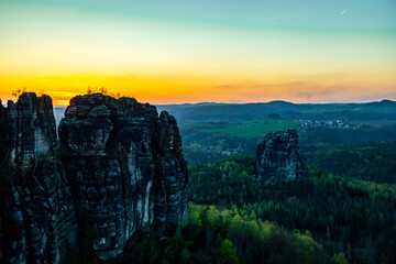 Kurze Abendwanderung zu den Schrammsteinen bei Bad Schandau - Sächsische Schweiz - Deutschland