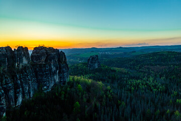 Kurze Abendwanderung zu den Schrammsteinen bei Bad Schandau - Sächsische Schweiz - Deutschland