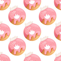 Glazed donuts with sugar frosting