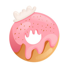 Glazed donuts with sugar frosting