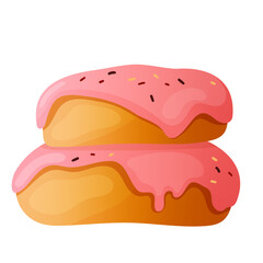 Glazed donuts with sugar frosting