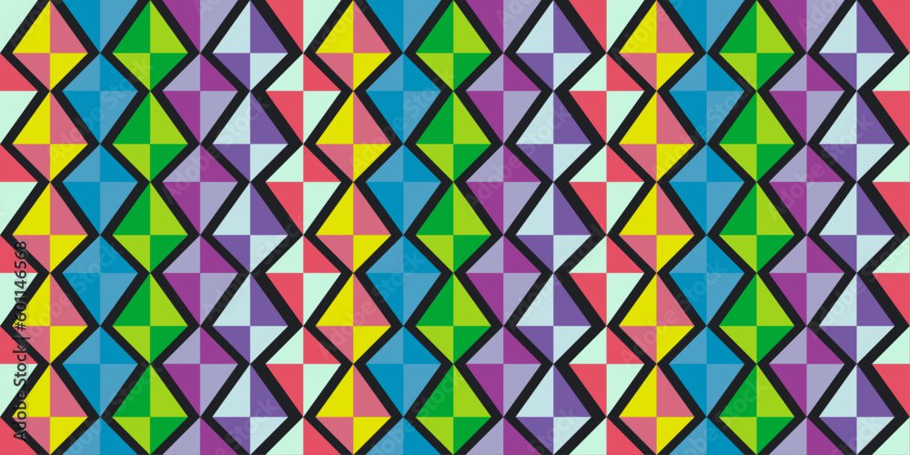 Poster Texture rhombus repeating pattern. For print and seamless surfaces. Quarters of rhombuses.