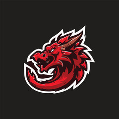 Asian dragon esport mascot logo illustration © Dipu