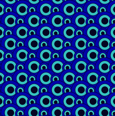 Abstract vector geometric pattern in the form of circles on a blue background