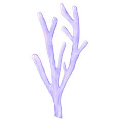 Soft Purple Sea Coral Watercolor Illustrations