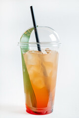 summer lemonade in the plastic cups