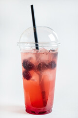 summer lemonade in the plastic cups