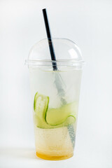 summer lemonade in the plastic cups