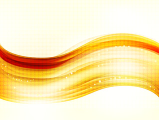 Graphic waves with lines in golden illustration